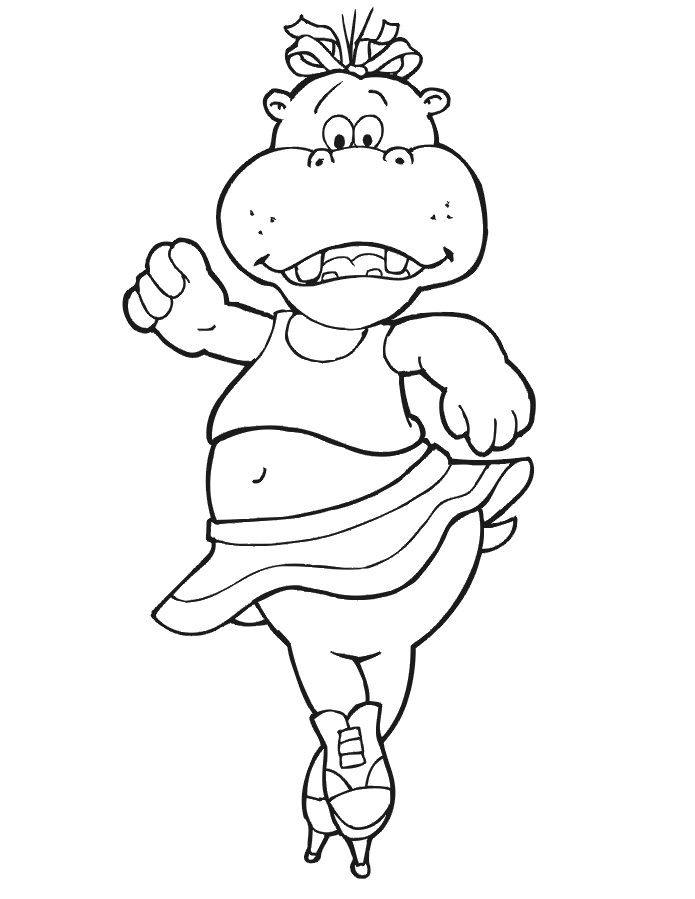 A Picture of a Hippo Printable Sheets Figure Skating Page Hippo 2021 a 0356 Coloring4free