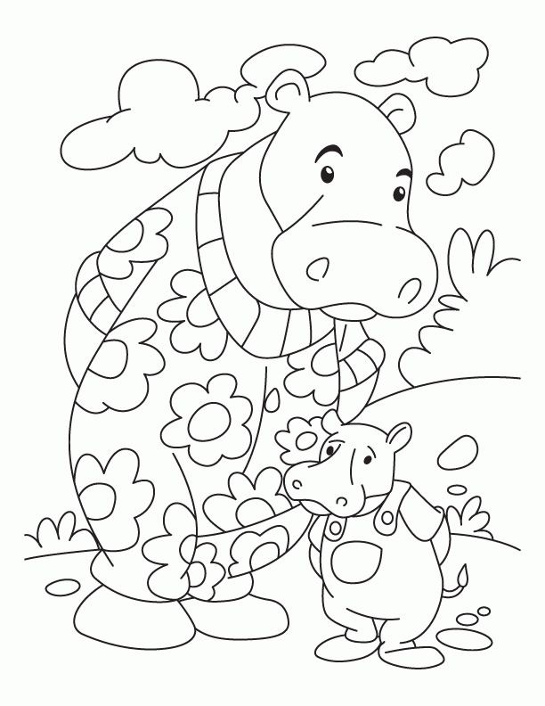 A Picture of a Hippo Printable Sheets Hippo 6 gif 2021 a 0366 Coloring4free