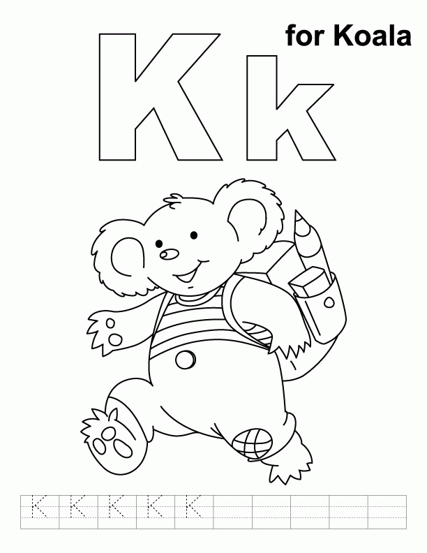 A Picture of a Koala Printable Sheets K for koala page 2021 a 0388 Coloring4free