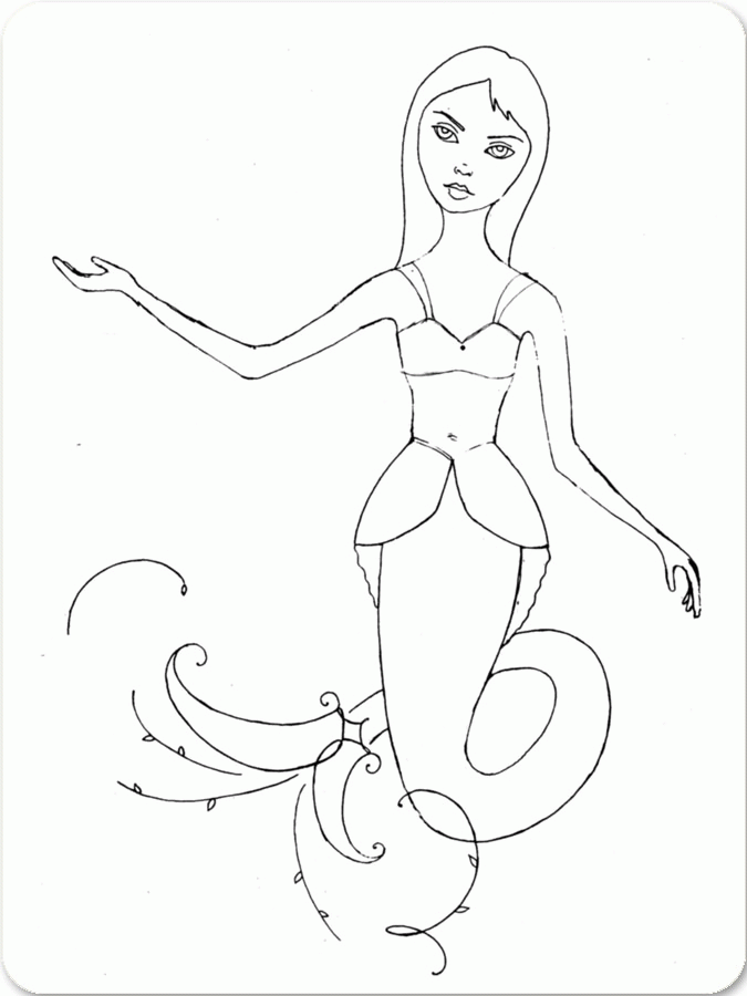 A Picture of a Mermaid Printable Sheets Kell Belle Studio Gesture Drawing 2021 a 0410 Coloring4free