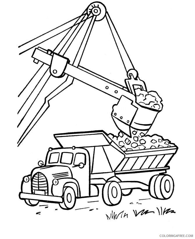 A Picture of a Truck Printable Sheets excavator and dump truck coloring 2021 a 0458 Coloring4free