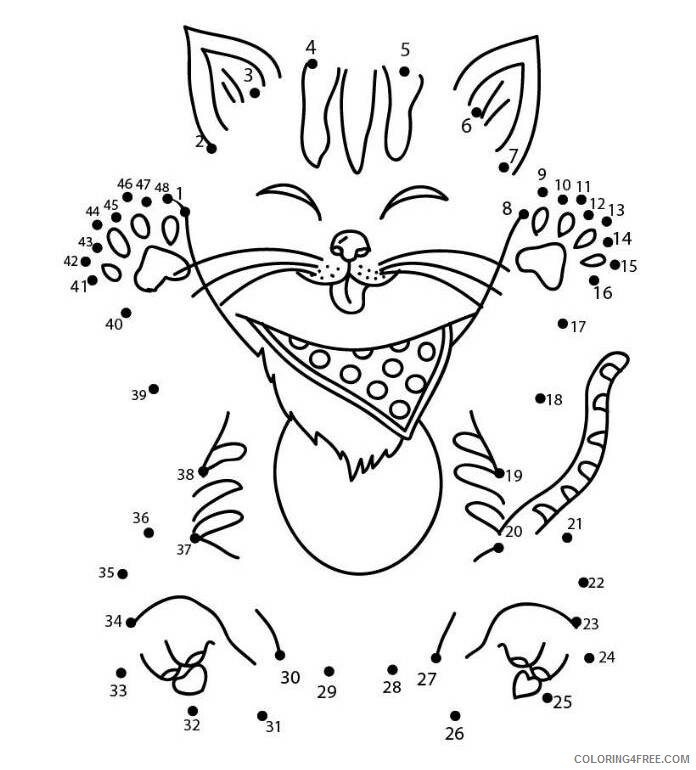 A simple dot to dot worksheet Printable Sheets Cute Little Cat Animal Dot 2021 a 0671 Coloring4free