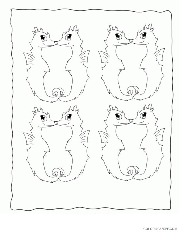 A z Animals for Kids Printable Sheets Cartoon Animals Seahorse 2021 a 4333 Coloring4free