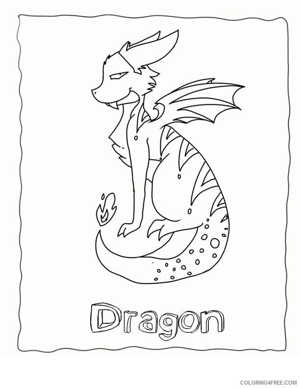 A z Animals for Kids Printable Sheets Dragon Cartoon Echos 2021 a 4336 Coloring4free