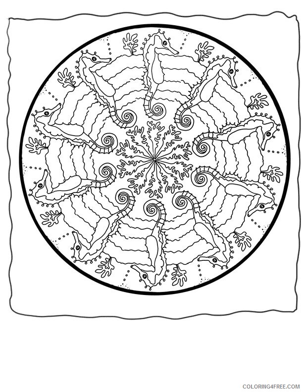 A z Animals for Kids Printable Sheets Seahorse Animal Mandalas To Color 2021 a 4348 Coloring4free