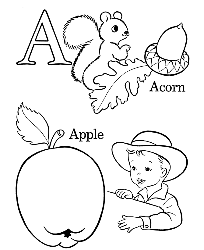 ABC Coloring Printable Sheets Alphabet Letter A 2021 a 0822 Coloring4free