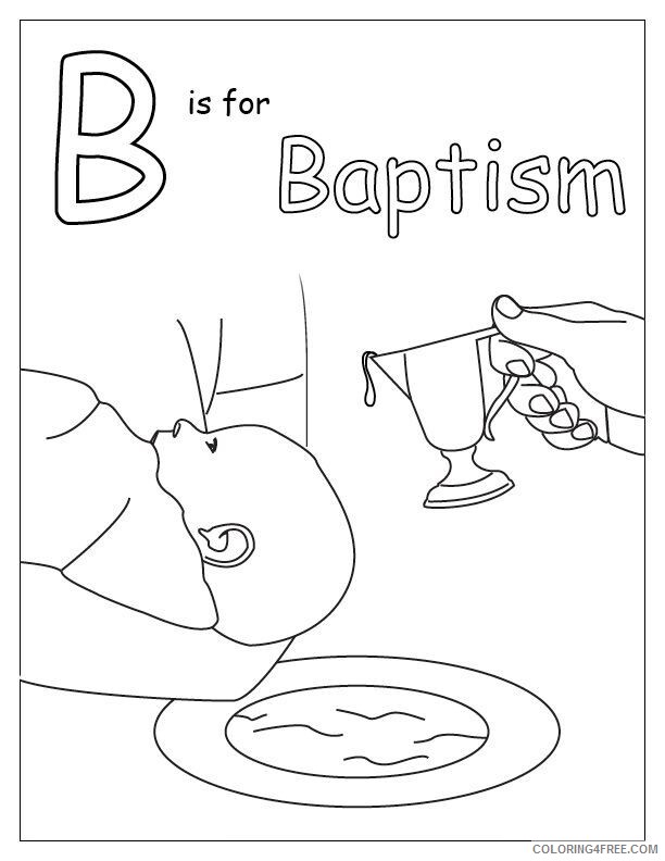 Abc Coloring Pages For Toddlers Printable Sheets B is for Baptism coloring 2021 a 0914 Coloring4free