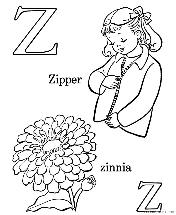 Abc Printable Coloring Pages Printable Sheets ABC page Letter Z 2021 a 1022 Coloring4free