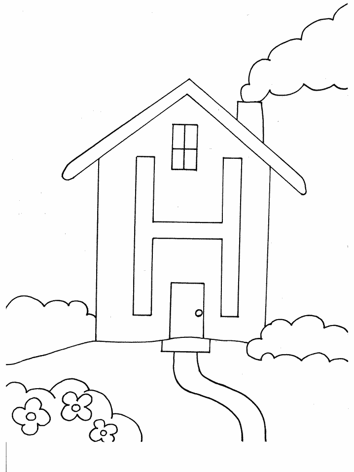 Abc Printable Coloring Pages Printable Sheets Printable H House Alphabet Coloring 2021 a 1050 Coloring4free