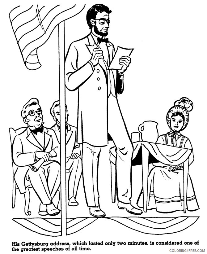 Abe Lincoln Coloring Page Abraham Lincoln Gettysburg Address History 2021 a Coloring4free