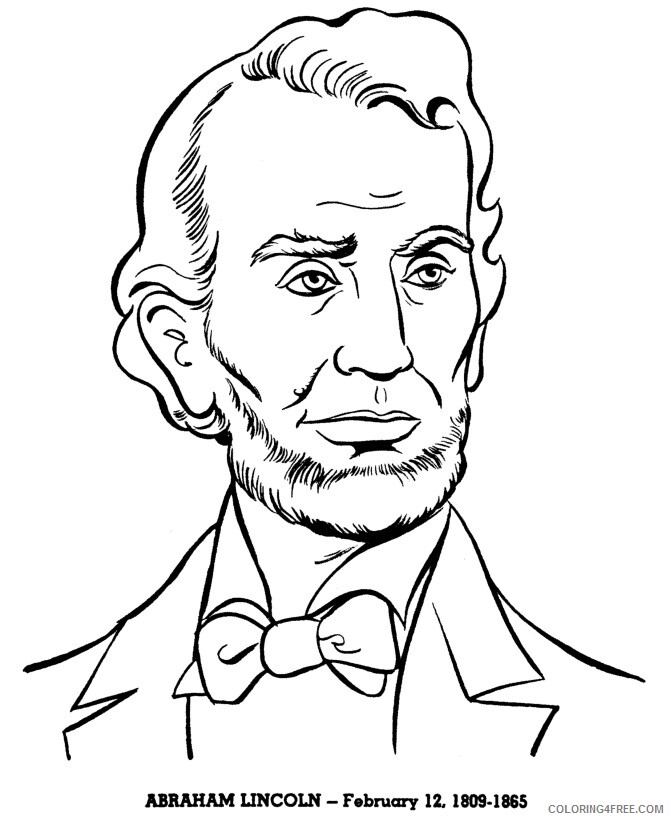 Abe Lincoln Coloring Page Printable Sheets Abraham Lincoln Free 2021 a 1083 Coloring4free