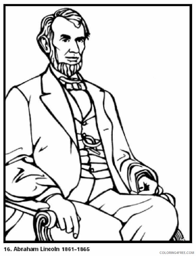 Abe Lincoln Coloring Page Printable Sheets Abraham Lincoln Page Coloring 2021 a 1081 Coloring4free