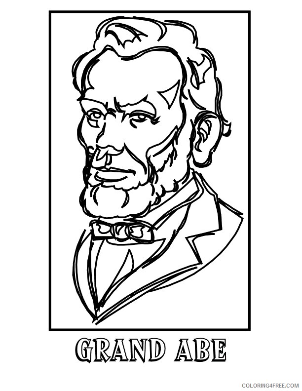 Abe Lincoln Coloring Page Printable Sheets Fierce Presidents Free 2021 a 1088 Coloring4free