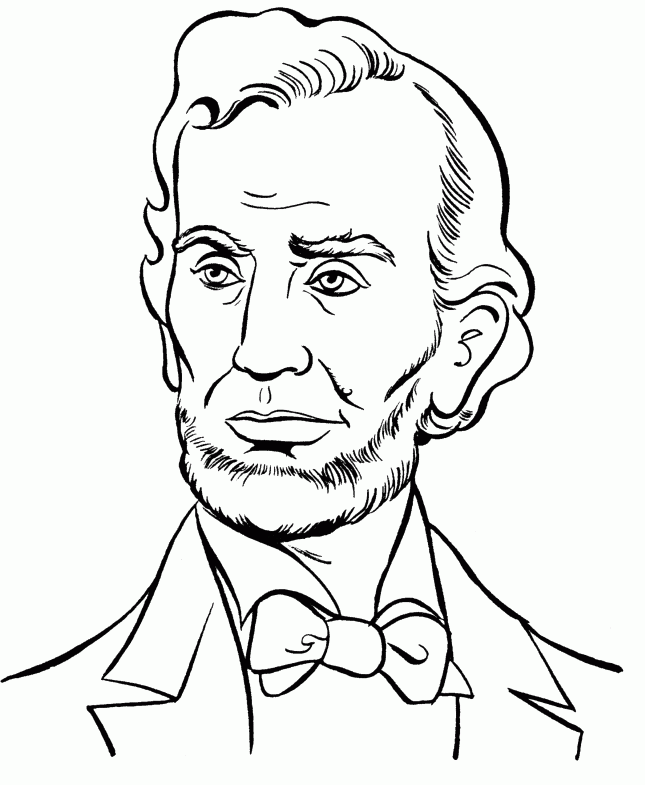 Abe Lincoln Coloring Page Printable Sheets President Abraham Lincoln Pages 2021 a 1091 Coloring4free