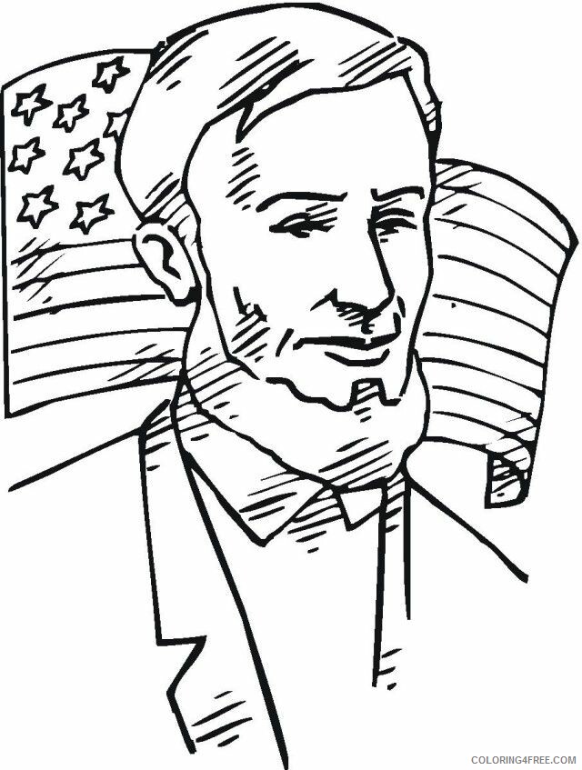 Abe Lincoln Coloring Page Printable Sheets Printable Abraham Lincoln With American 2021 a Coloring4free