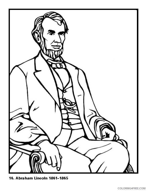 Abe Lincoln Coloring Pages Printable Sheets Abraham Lincoln Coloring 2021 a 1097 Coloring4free