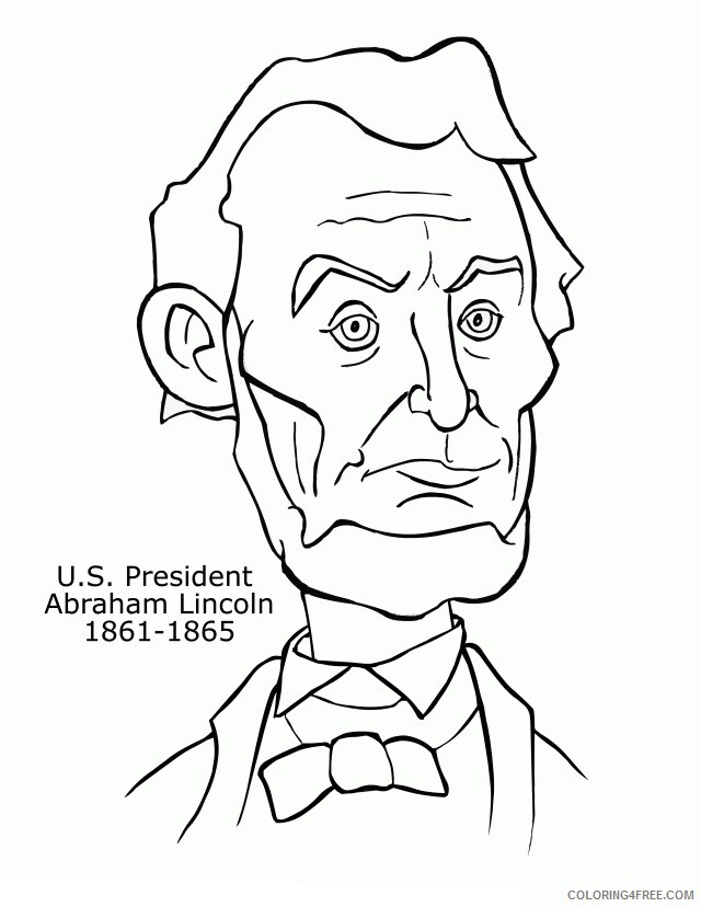 Abe Lincoln Coloring Pages Printable Sheets U S President Abraham Lincoln 2021 a 1098 Coloring4free