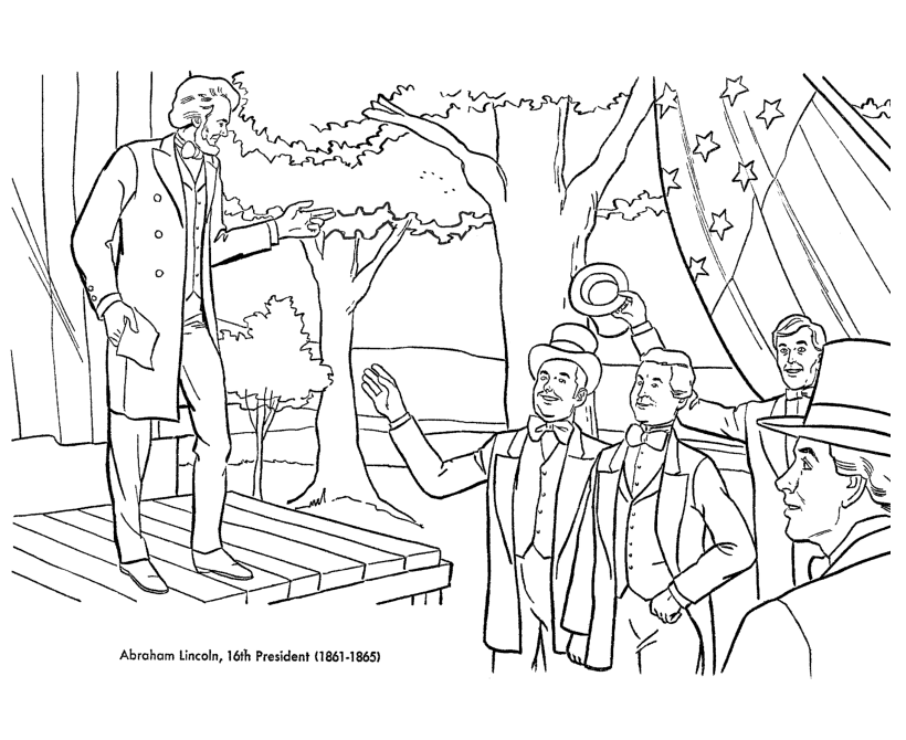 Abe Lincoln Coloring Pages Printable Sheets USA Printables Abe Lincoln coloring 2021 a 1099 Coloring4free