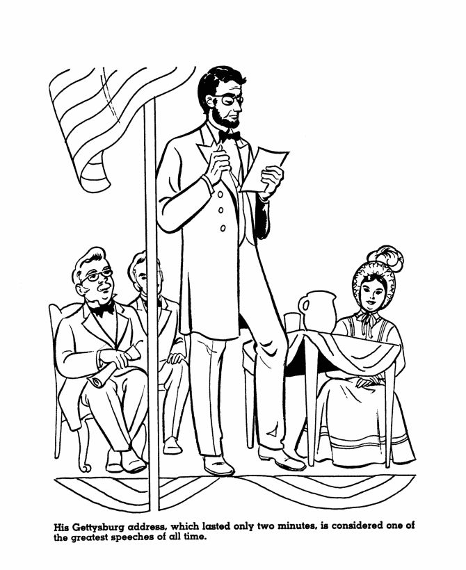 Abe Lincoln Coloring Pages Printable Sheets USA Printables President Abraham Lincoln 2021 a 1101 Coloring4free