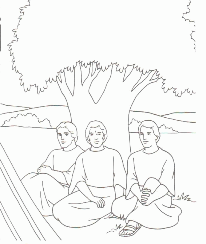 Abraham Coloring Pages Printable Sheets 3 angels visit Abraham Coloring 2021 a 1222 Coloring4free