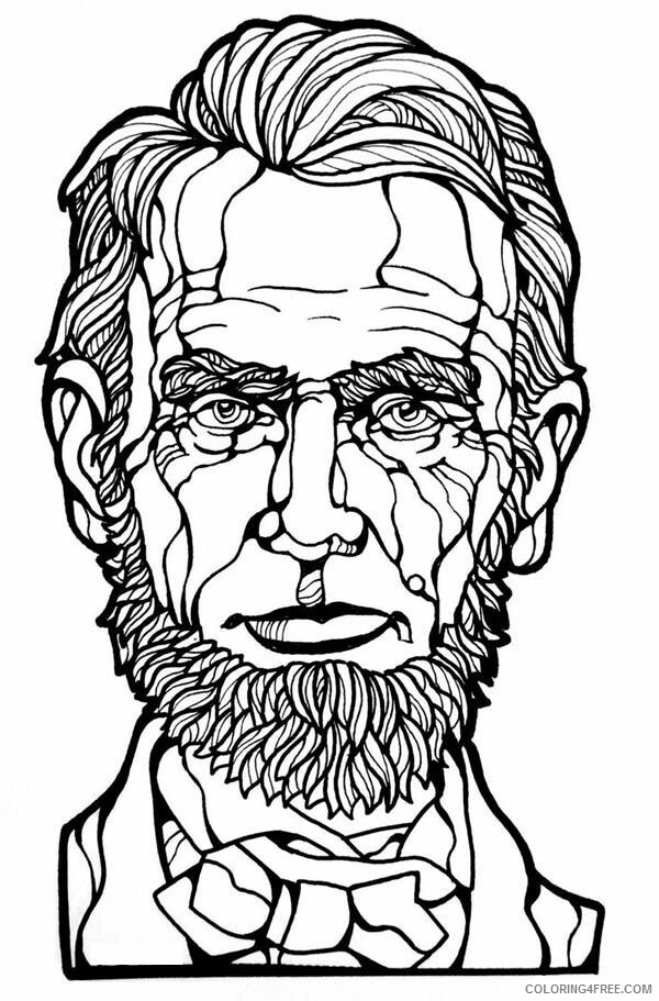 Abraham Lincoln Coloring Pages Printable Sheets A Head Statue of Abraham 2021 a Coloring4free