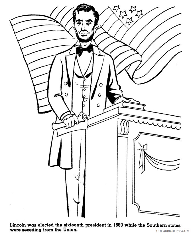 Abraham Lincoln Coloring Pages Printable Sheets Printable Abraham Lincoln Pages 2021 a Coloring4free