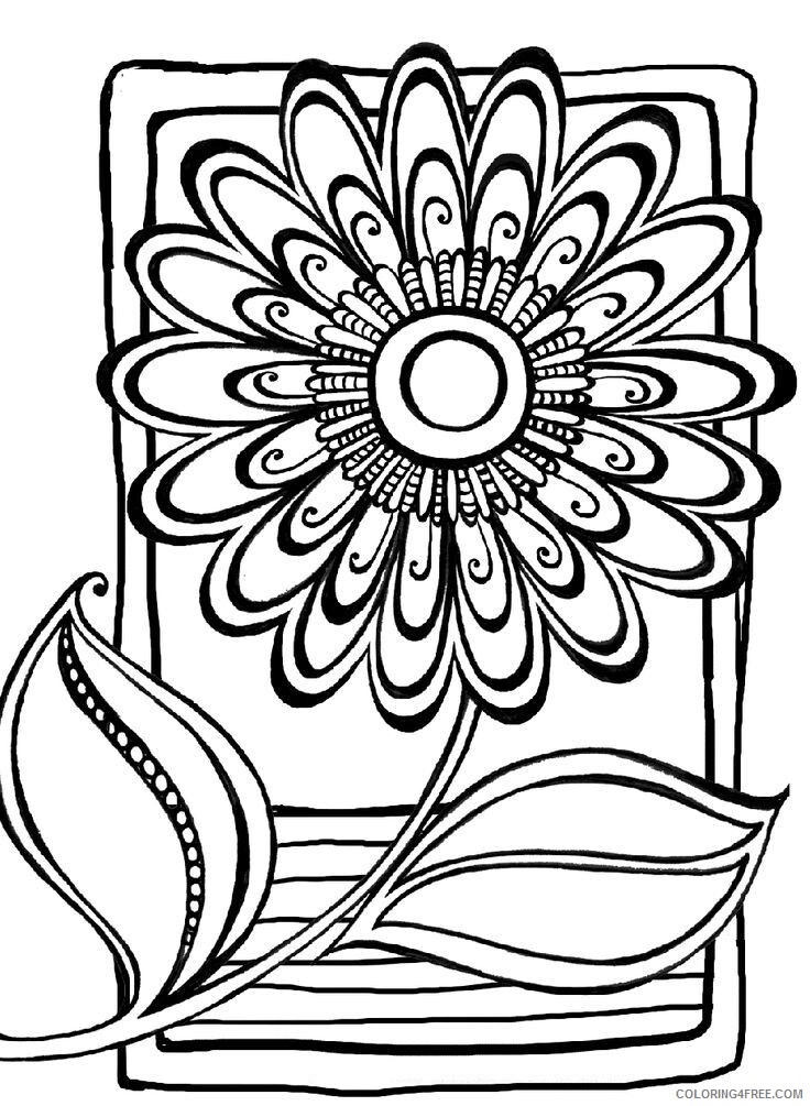 Abstract Design Coloring Pages Printable Sheets abstract flower 436 2021 a 1412 Coloring4free