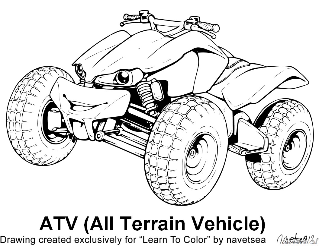 ATV Coloring Pages Printable Sheets Quad ATV 14 Transportation – 2021 a 3553 Coloring4free