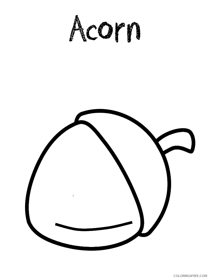 Acorn Coloring Page Printable Sheets Acorn Page My First 2021 a 1453 Coloring4free