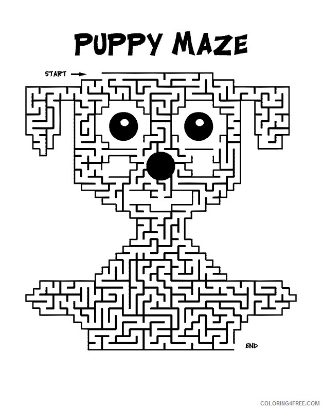 Activity Coloring Page Printable Sheets Puppy Maze Activity Sheet Free 2021 a 1522 Coloring4free