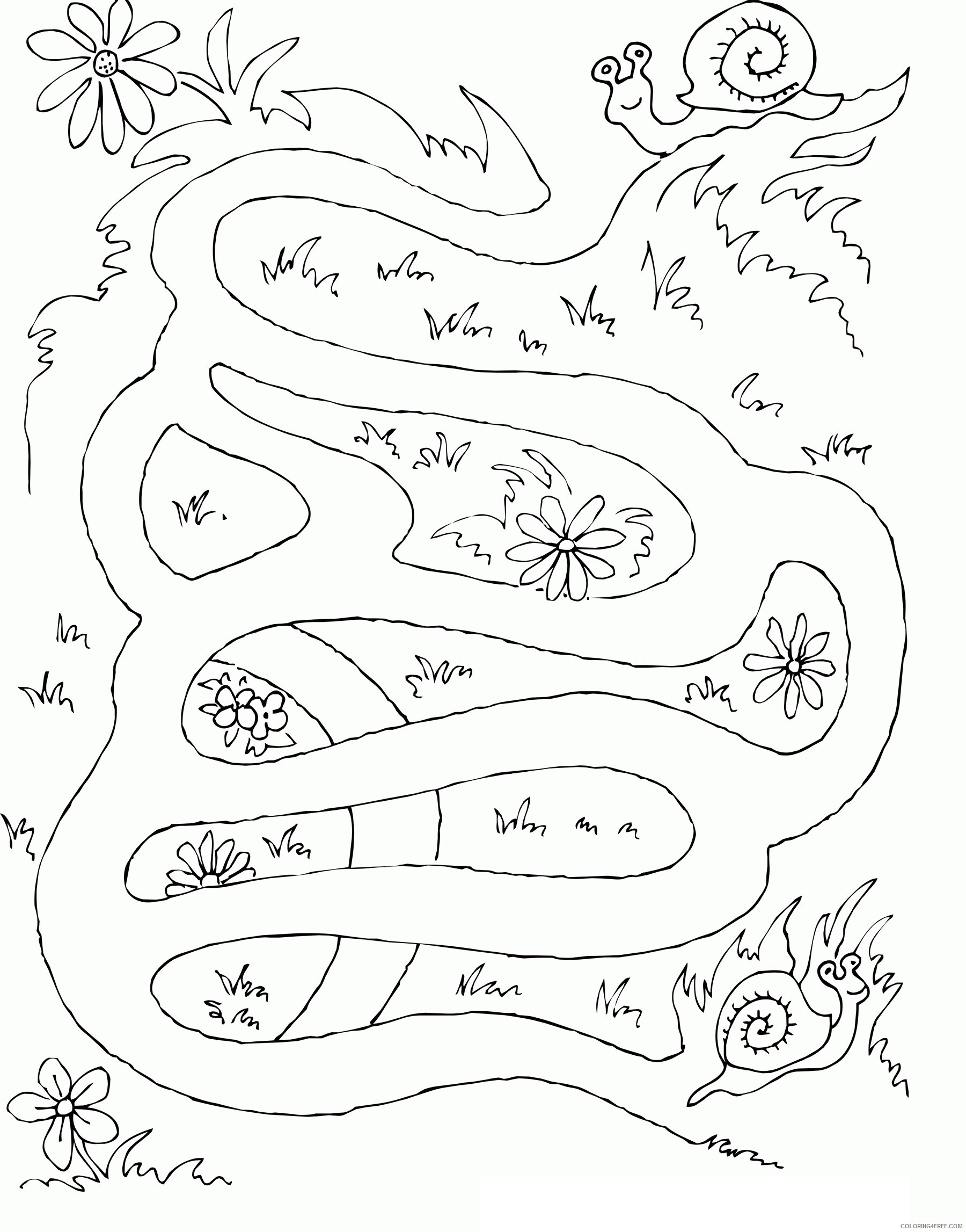 Activity Coloring Page Printable Sheets Snail Activity Maze Create 2021 a 1523 Coloring4free