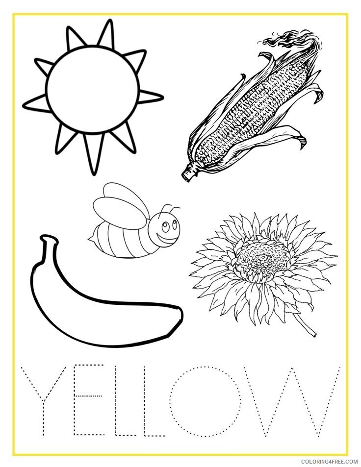 Activity Coloring Page Printable Sheets Yellow for Kids 2021 a 1525 Coloring4free