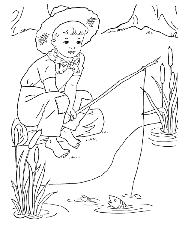 Actors Pages Printable Sheets Childlittle Boy Fishing Pages 2021 a 1567 Coloring4free