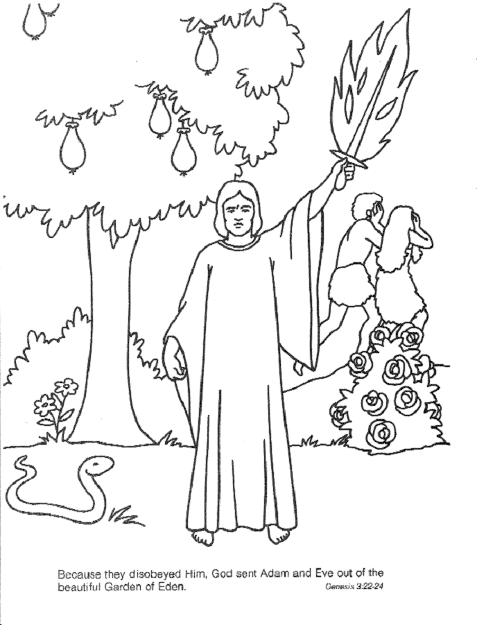 Adam And Eve Coloring Page Printable Sheets Adam And Eve Pages 2021 A 1592 Coloring4free Coloring4free Com