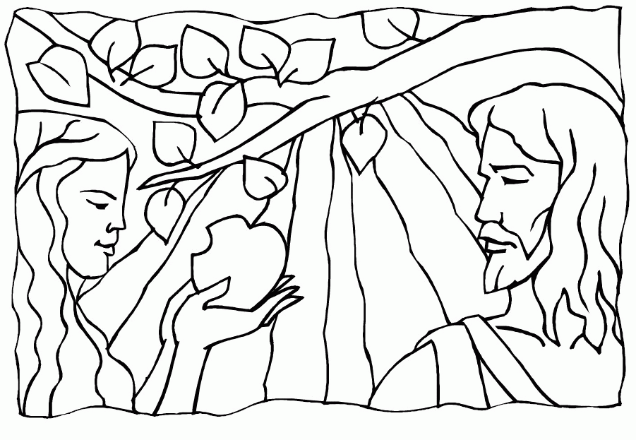 Adam And Eve Coloring Page Printable Sheets Adam And Eve Pages 2021 a 1593 Coloring4free