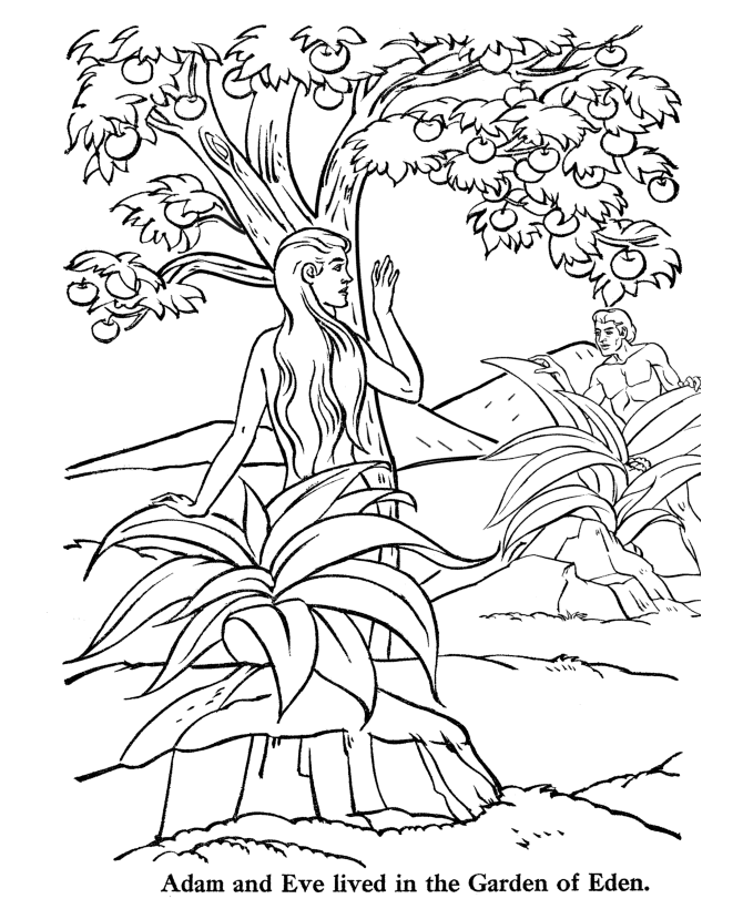 Adam And Eve Coloring Page Printable Sheets Bible Story characters Page 2021 a 1594 Coloring4free