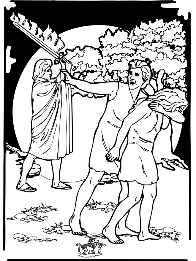 Adam And Eve Coloring Pages For Kids Printable Sheets EXCILIO OF ADAM AND EVE 2021 a 1610 Coloring4free