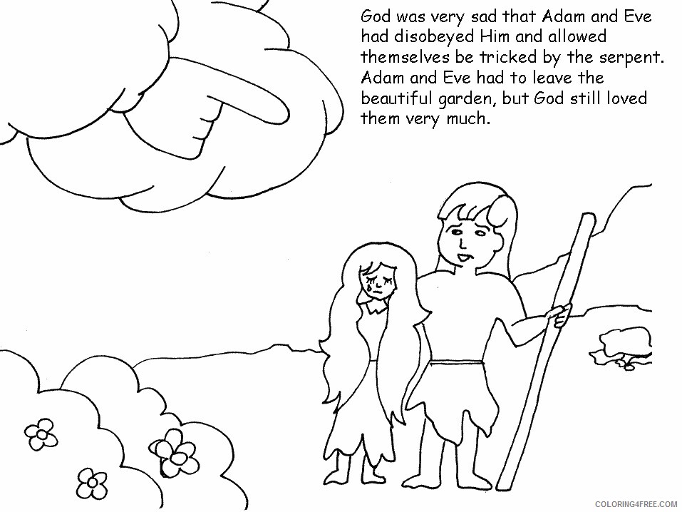 Adam and Eve Coloring Pages Printable Sheets Page Place Adam and 2021 a 1603 Coloring4free