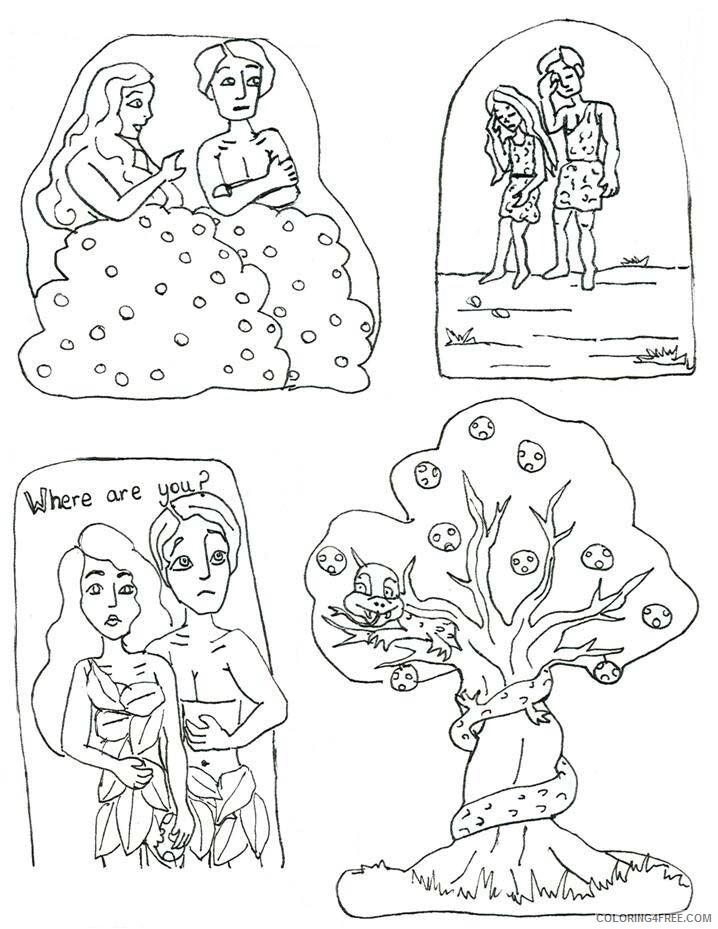 Adam and Eve Coloring Pages Printable Sheets Printable Crafts 2021 a 1605 Coloring4free