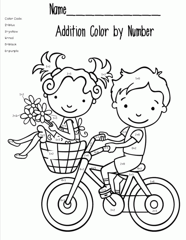 Addition Color By Number Printable Addition Worksheets Color Number 2021 a Coloring4free