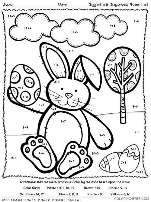 Addition and Subtraction Coloring Pages Kindergarten Color By Numbers jpg 2021 a 1634 Coloring4free