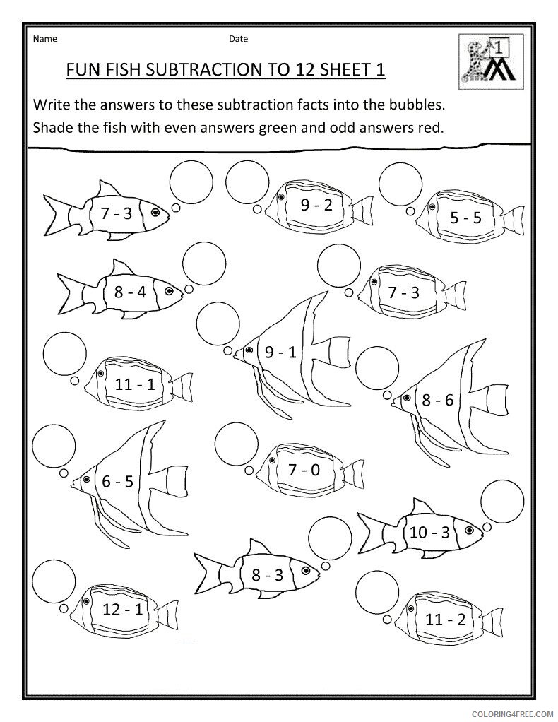 Addition and Subtraction Coloring Pages Printable Sheets Related Subtraction item 2021 a Coloring4free