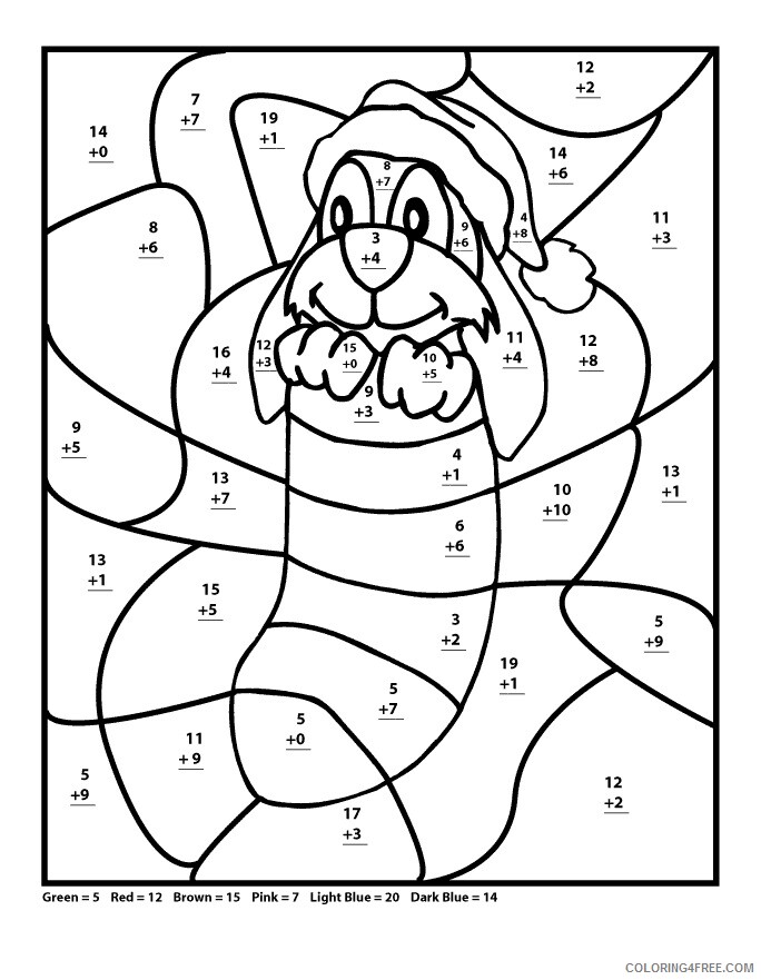 Addition and Subtraction Coloring Pages Printable Sheets in pictures Christmas 2021 a Coloring4free