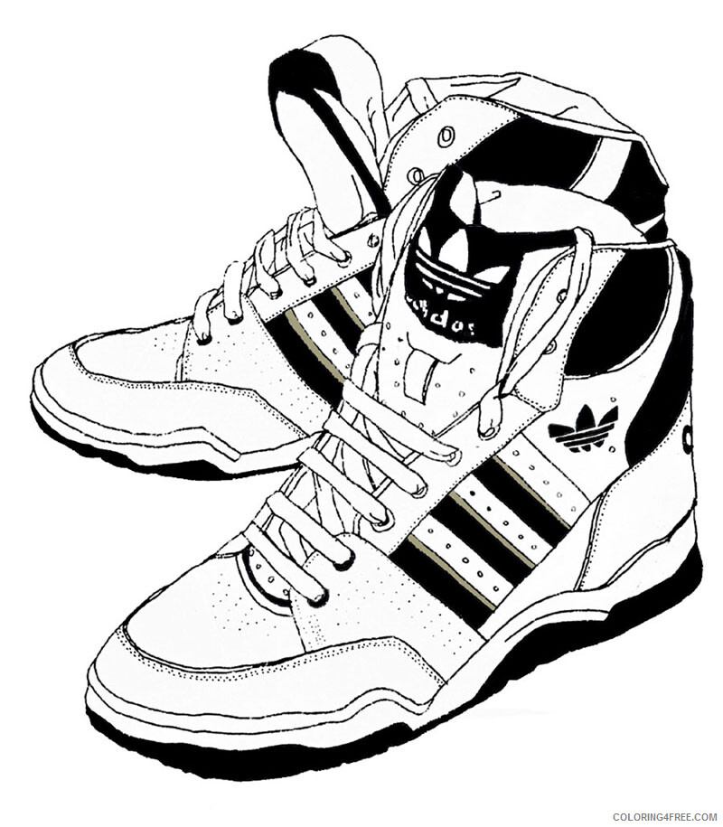 Adidas Coloring Pages Printable Sheets Adidas Cartoon Shoes Drawing Sketch 2021 a 1704 Coloring4free