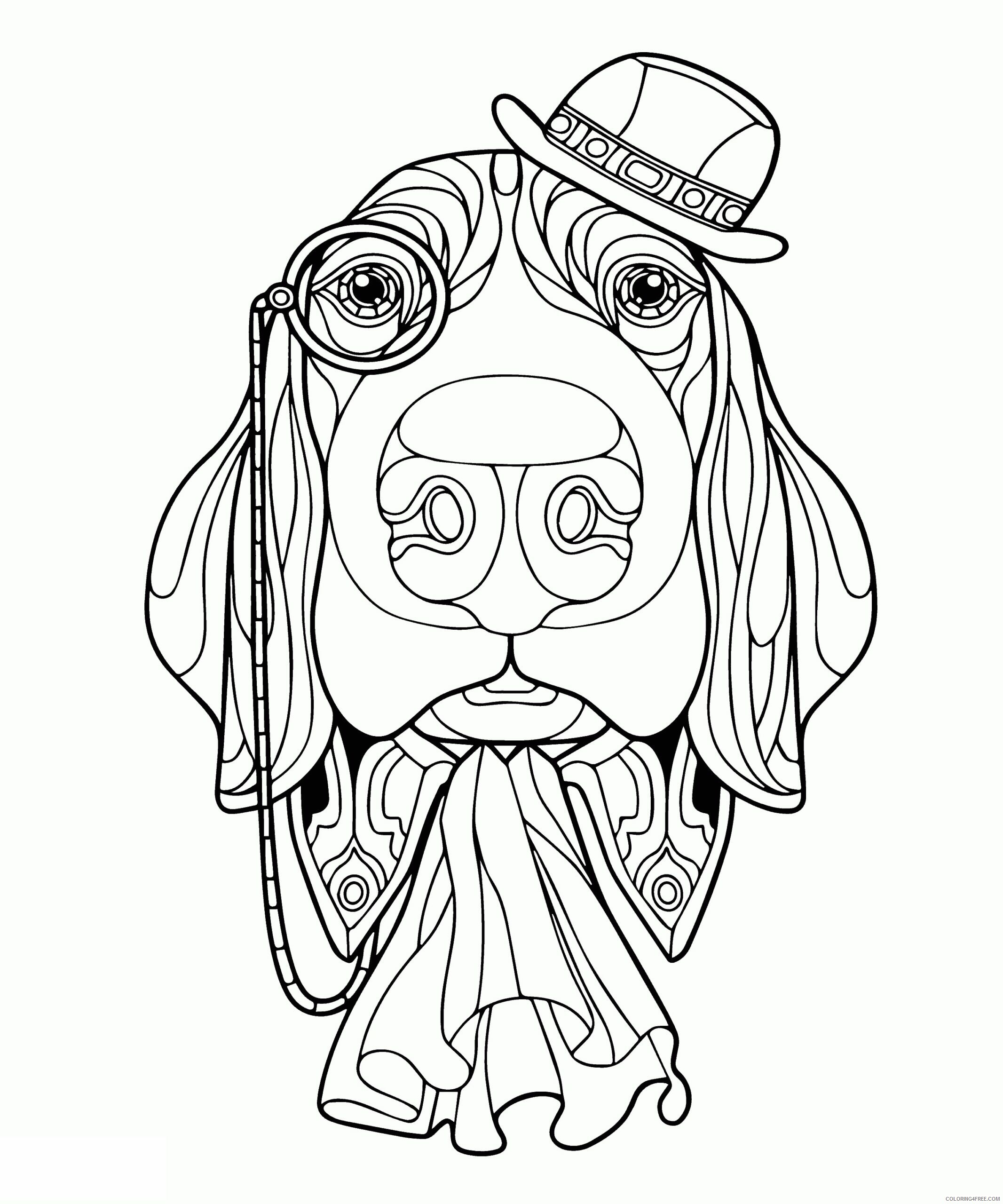 Adult Animal Coloring Pages Printable Sheets Dog To Print 2021 a 1746 Coloring4free