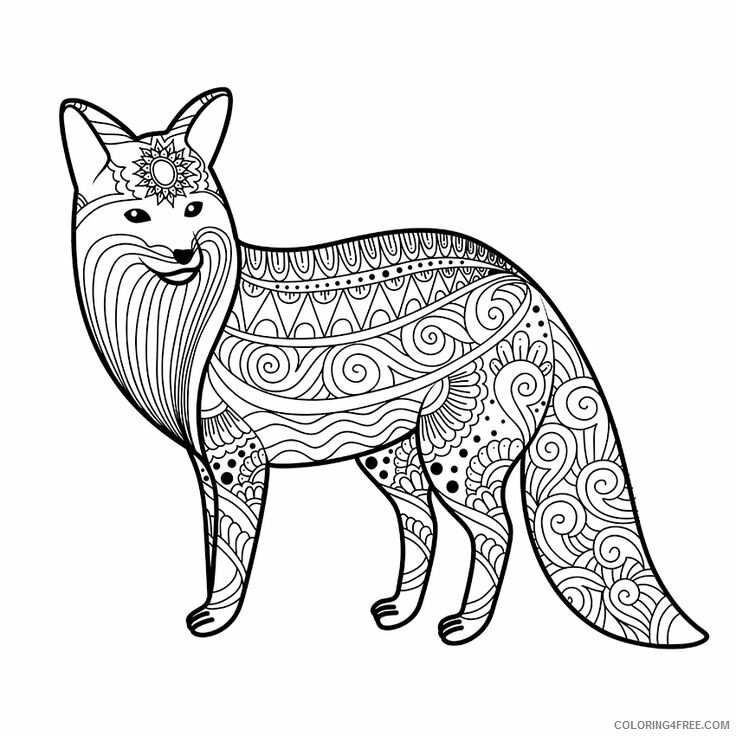 Adult Animals Coloring Pages Printable Sheets Fox – coloring 2021 a 1780 Coloring4free