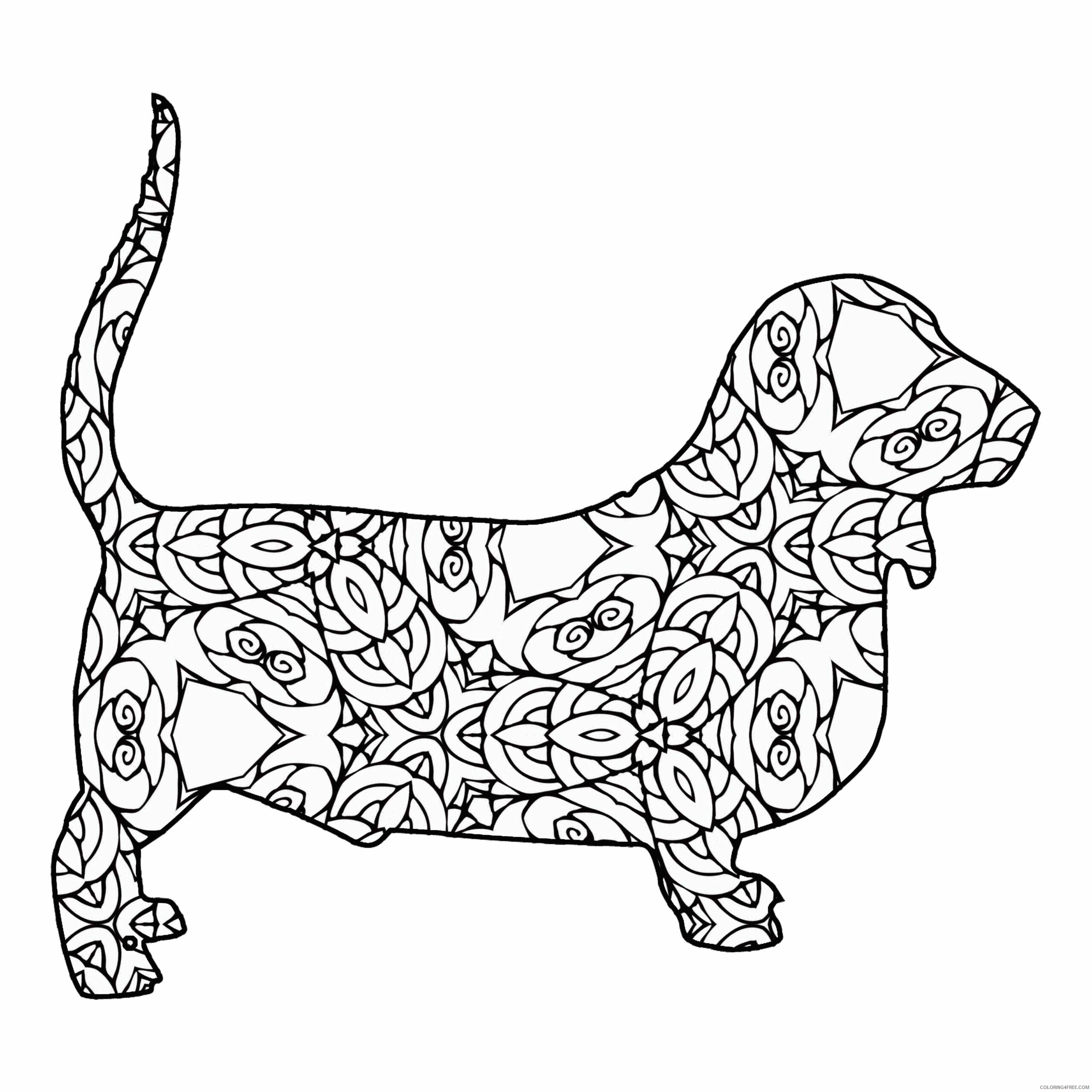 Adult Animals Coloring Pages Printable Sheets Free Geometric Animal 2021 a 1758 Coloring4free