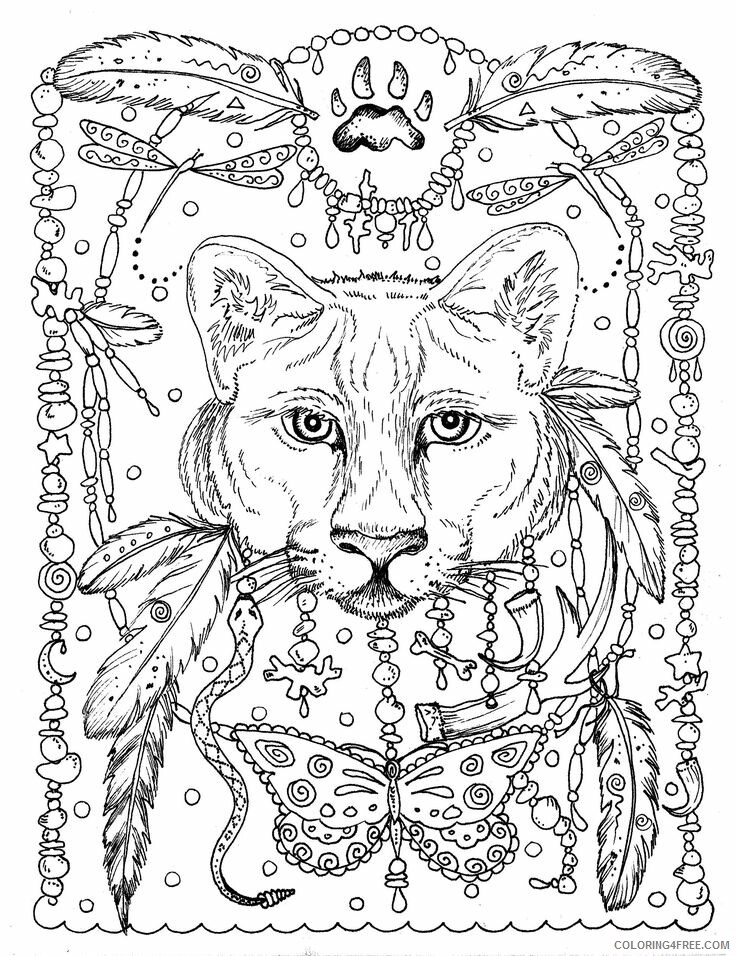 Adult Animals Coloring Pages Printable Sheets Lion spirit animal page 2021 a 1784 Coloring4free