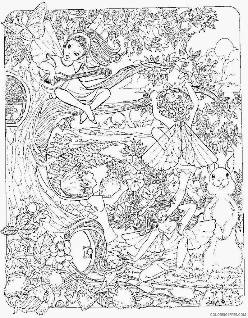 Adult Coloring Page Fairy Printable Sheets Animal Fairies Coloring 2021 a 1837 Coloring4free