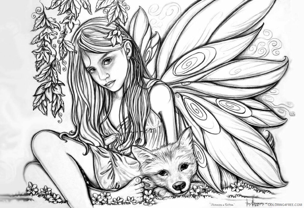 Adult Coloring Page Fairy Printable Sheets Free Pages 2021 a 1841 Coloring4free